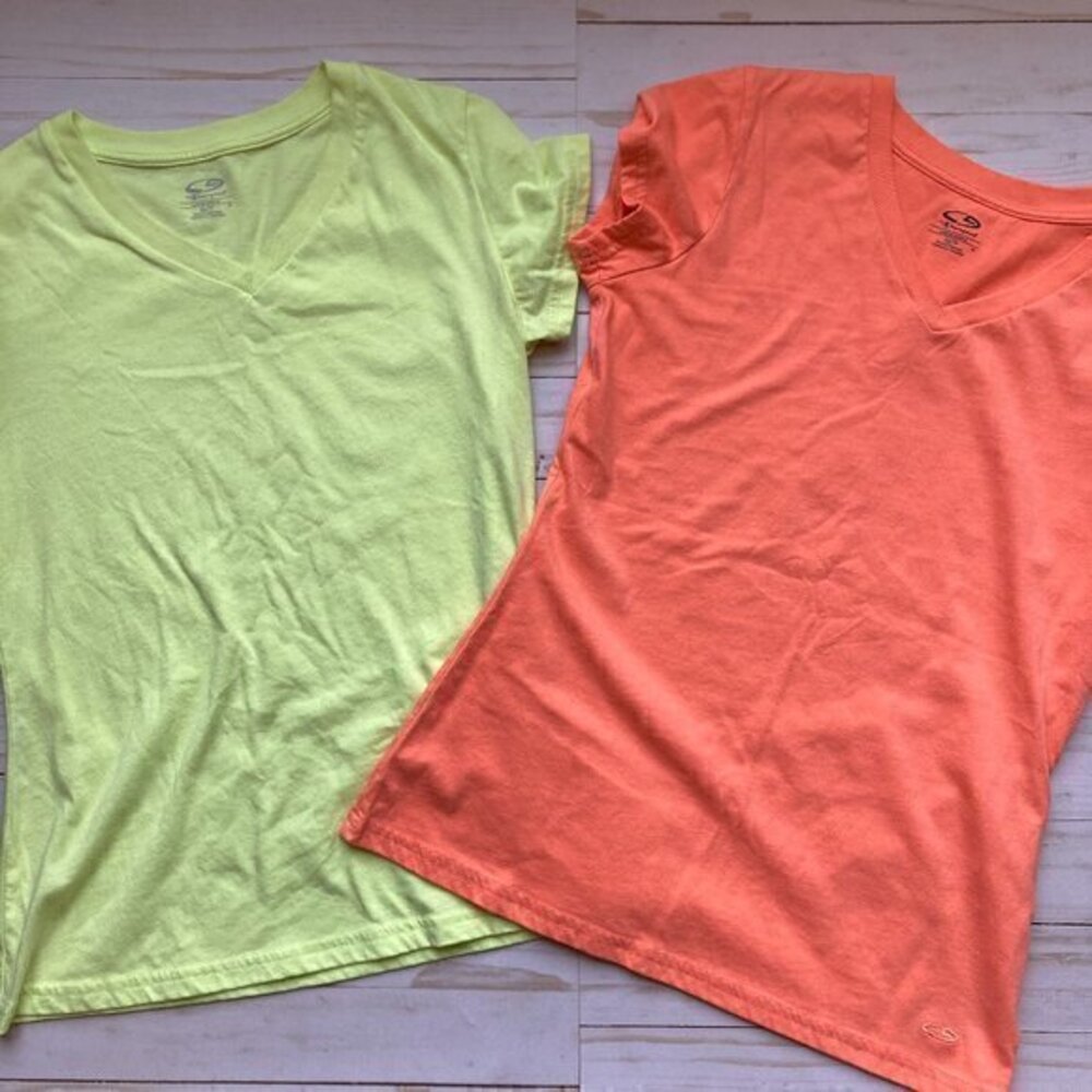 Champion C9 Neon Orange and Yellow Short Sleeve Workout Top Bundle Sz XS